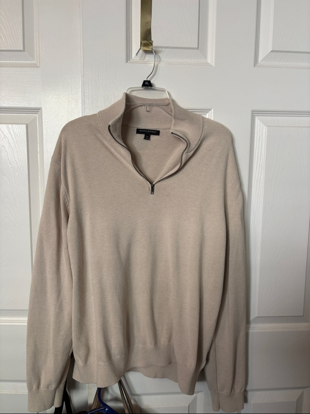Banana Republic Men's Half-Zip Sweater in Light Beige